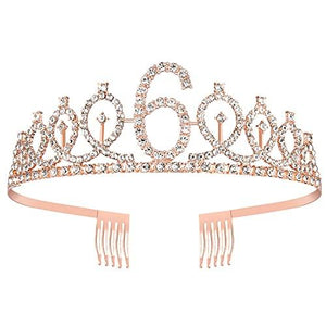 6th Birthday Sash and Tiara for Girls, Rose Gold Birthday Sash Crown 6 & Fabulous Sash and Tiara for Girls, 6th Birthday Gifts for Happy 6th Birthday Party Favor Supplies - Decotree.co Online Shop