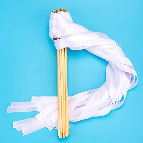 25 Pack Ribbon Wands Chromatic Silk Ribbon with Bells - Decotree.co Online Shop