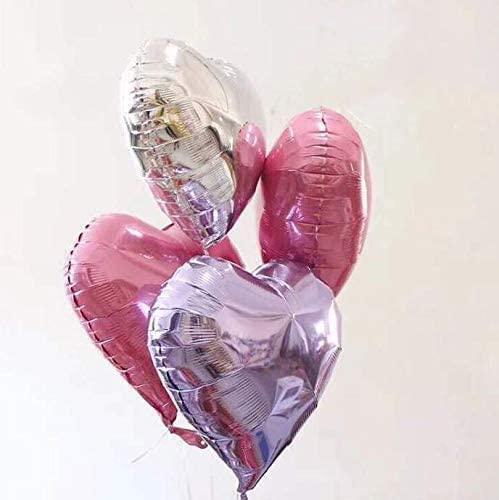 30 pcs Heart Balloons 18" Foil Love Balloons Mylar Balloons Silver heart balloons Valentines Day Decorations Balloons for Valentines Wedding Party - Decotree.co Online Shop