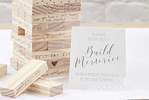 Wedding Jenga Guest book, Build A Memory Block Alternative Wedding Guest Book, Unique Signs for Weddings - Decotree.co Online Shop