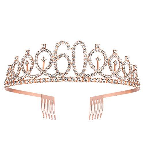 60th Birthday Sash and Tiara for Women, Rose Gold Birthday Sash Crown 60 & Fabulous Sash and Tiara for Women, 60th Birthday Gifts for Happy 60th Birthday Party Favor Supplies - Decotree.co Online Shop