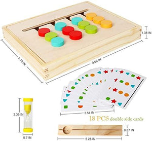 Montessori Learning Toys Slide Puzzle Color & Shape Matching Brain Teasers Logic Game Preschool Educational Wooden Toys for Kids Boys Girls Age 3 4 5 6 7 Years Old Travel Toys Birthday Gift - Decotree.co Online Shop
