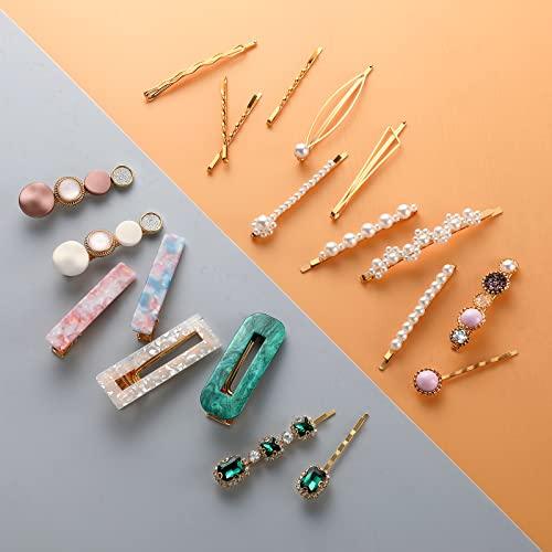 Hair Clips, 20 Pcs Hair Barrettes for Women & Girls, Acrylic Pearl Alligator Clips, Hair Accessories for Women - Decotree.co Online Shop