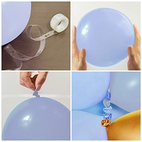 Macaron Blue Balloon Kit 135PCS 18In 12In 5In Metallic Gold Balloon Arch Garland - Decotree.co Online Shop