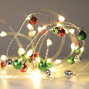 Christmas String Lights 10ft 60 LEDs 60 Jingle Bells Copper Wire with Remote Control for Winter Festival Christmas Eve Evening Gift Party - Decotree.co Online Shop