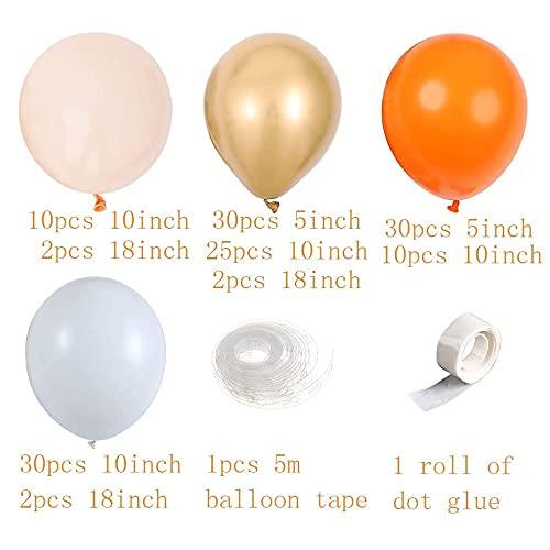 141pcs Orange with Gold Balloon Garland Arch Kit-Cream White Orange Gold Balloons for Wedding Decoration Baby Shower Decorations Birthday Party Decoration - Decotree.co Online Shop