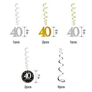 40th Birthday Decorations Party Supplies Gold Number Balloon 40 Happy Birthday Banner Latex Balloons - Decotree.co Online Shop