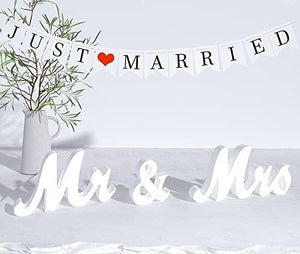 Wedding Decorations Set,Large Mr and Mrs Sign & Just Married Banner,Mr & Mrs Signs for Wedding Table,Wedding Decorations - Decotree.co Online Shop