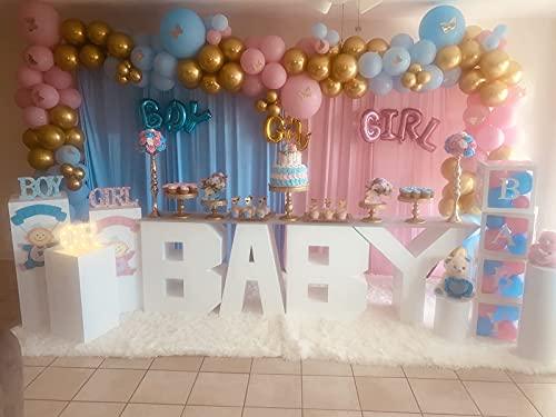 120PCS Gender Reveal Balloon Garland kits Chrome Metallic Latex Balloons 18/10/5inch Pearl Balloons for Birthday Party Celebration - Decotree.co Online Shop