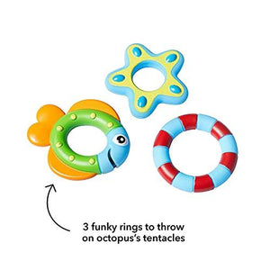 Floating Purple Octopus with 3 Hoopla Rings Interactive Bath Toy - Decotree.co Online Shop