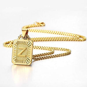 Initial Letter Pendant Necklace for Mens Womens Gold Plated Letter Necklace Stainless Steel - Decotree.co Online Shop