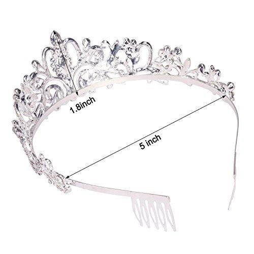 Silver Crystal Tiara Crowns for Women Girls Elegant Princess Crown with Combs Tiaras for Women Bridal Wedding Prom Birthday Cosplay - Decotree.co Online Shop