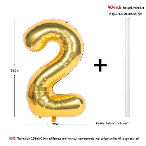 40 Inch Mylar Gold Digit Helium Foil Birthday Party Balloons - Decotree.co Online Shop