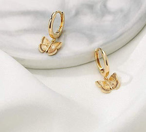 Butterfly Earrings for Women Huggie Hoop, Butterfly Dangle Earrings Drop Earrings - Decotree.co Online Shop