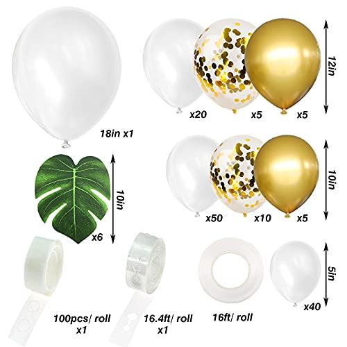 145pcs White and Gold Latex Balloons Kit for Shower, Wedding, Birthday, Anniversary, Engagements Party - Decotree.co Online Shop