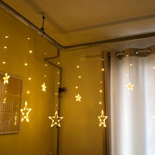 Star Curtain Lights Waterproof for Outdoor Use 8 Lighting Modes Timing for Party, Bedroom, Wedding, Window, Christmas - Decotree.co Online Shop