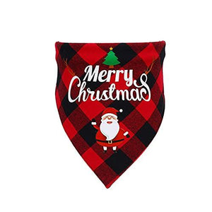 2PC Dog Bandana, Washable Pet Triangle Scarf, Classic Checkered Christmas Print Cotton Bibs, Adjustable for Large Small Medium Dogs & Cats - Decotree.co Online Shop