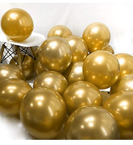 3.2g 12Inch 100pcs Metallic Chrome Balloon in Gold for Wedding Birthday Party Decoration (Gold) - Decotree.co Online Shop