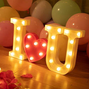 Decorative LED Marquee Lights Red Heart Shaped Light Up Sign for Wedding, Birthday, Party Night - Decotree.co Online Shop