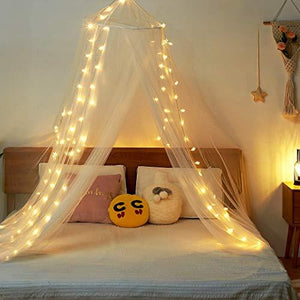 Bed Canopy with 100 LED Star String Lights Battery Operated, Perfect for Dome Bed and Kids Bed - Decotree.co Online Shop