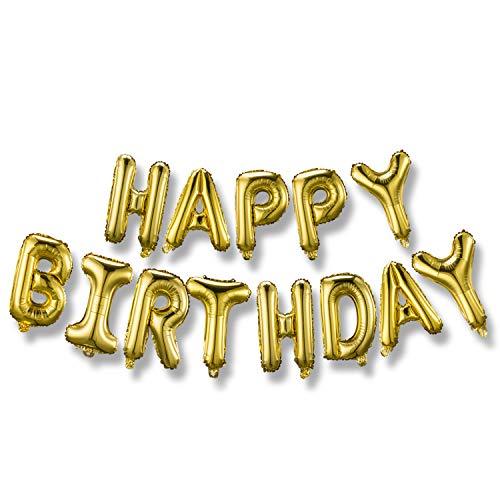 Happy Birthday Banner (3D Gold Lettering) Mylar Foil Letters | Inflatable Party Decor and Event Decorations for Kids - Decotree.co Online Shop