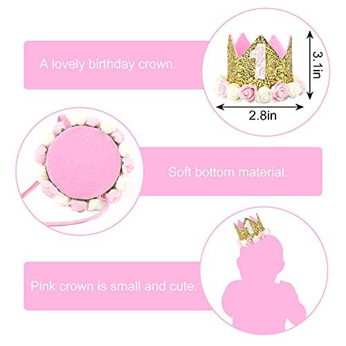 First Birthday Decoration for Girl, First Birthday Crown, First Party Decoration and Cake Topper - Decotree.co Online Shop
