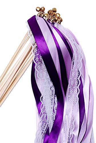 25 Pack Ribbon Wands Chromatic Silk Ribbon with Bells - Decotree.co Online Shop
