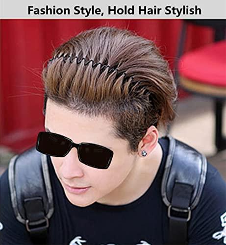Metal Hair Band for Men Women's Headband, Unisex Black Wavy Spring Sports Headbands for Men's Hair Band - Decotree.co Online Shop