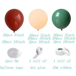 124 Packs Light Brown Coffee with Sage Green Balloon Arch Kit for Party Birthday Wedding Engagement Anniversary Christmas Festival Picnic Party Decorations - Decotree.co Online Shop