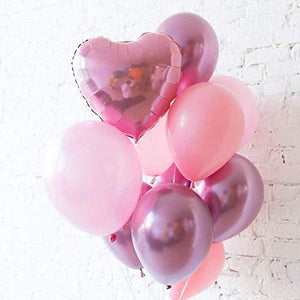Light Pink and Mauve Balloons, 50PCS 12 Inch Latex Balloons and 5PCS Pink Ribbons for Party Decorations - Decotree.co Online Shop