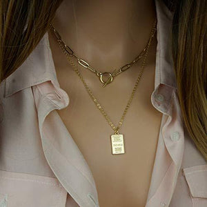 Gold Paperclip Chain Necklace for Women Handmade Choker Oval Chain Necklaces - Decotree.co Online Shop