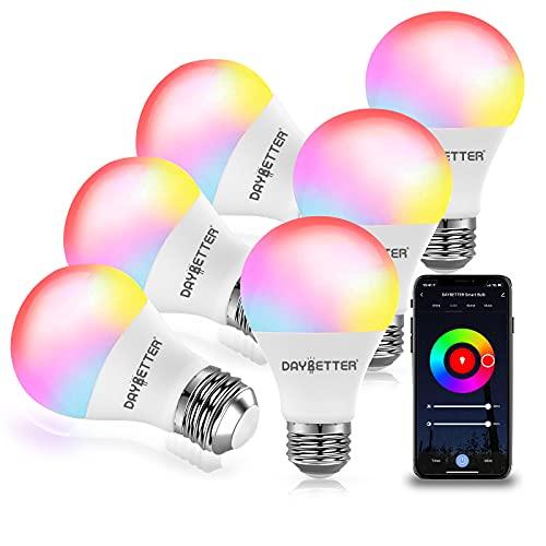 6 Pcs Smart Light Bulbs, RGBW Wi-Fi Color Changing Led Bulbs Multicolor Led Light Bulbs - Decotree.co Online Shop