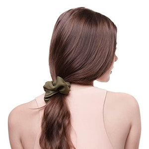 Crepe Scrunchies for women, Hair Scrunchies, Ponytail, 5 Pack (Moss) - Decotree.co Online Shop
