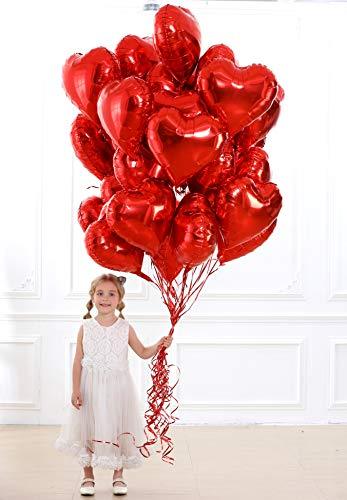 30 pcs Red Heart Balloons 18" Foil Love Balloons Mylar Balloons heart balloons for Valentines Day Propose Marriage Wedding Anniversary Backdrop Birthday Party Supplies - Decotree.co Online Shop
