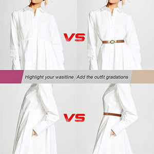 Women Skinny Belt for Dresses Retro Stretch Ladies Waist Belt Plus Size Set of 4 - Decotree.co Online Shop