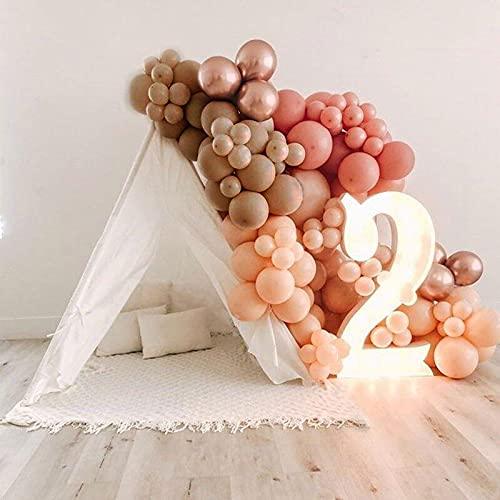 127pcs Party Balloons Arch kit Brown Blush Peach Pastel Party Balloons Wedding Baby Show Girl Boy Birthday Decorations - Decotree.co Online Shop