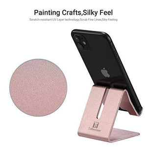 Cell Phone Stand Holder - Aluminum Desktop Solid Portable Universal Desk Stand Compatible with All Mobile Smart Phone Huawei iPhone X 8 7 6 Plus 5 Ipad Mini Tablet Office Decor (Rose Gold) - Decotree.co Online Shop