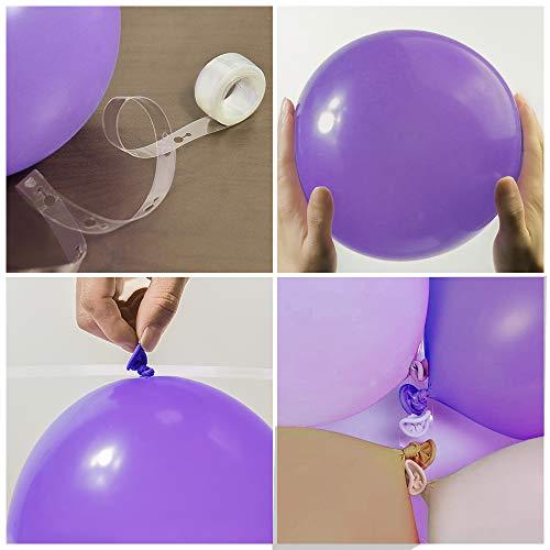 Purple Balloon Kit 147PCS 18In 12In 5In Macaron Purple Skin color Brown Morphine Balloon Arch Garland - Decotree.co Online Shop