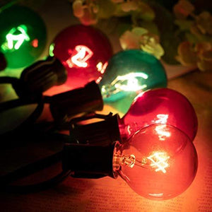 50Ft G40 Globe Patio String Lights with 50 Transparent Multicolor G40 Bulbs, UL Listed Hanging Indoor/Outdoor Christmas String Lights - Decotree.co Online Shop
