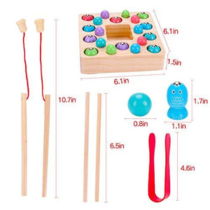 Montessori Toys for Toddlers Wooden Fishing Game Fine Motor Skill Autism Toys Occupational Therapy Learning Magnet Fishing Pole Clamp Chopsticks Preschool Math Game for Kids Age 3 4 5 6 Year Old - Decotree.co Online Shop