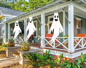 43" Halloween Ghost Windsocks Hanging Decorations - Flag Wind Socks for Home Yard Outdoor Decor Party Supplies (3 Pieces) - Decotree.co Online Shop