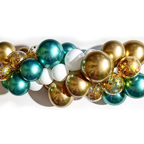 46pcs Green Gold Chrome Balloon Arch Kit, Gold Confetti Balloons for Wedding Decorations - Decotree.co Online Shop