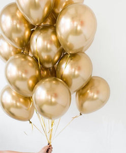 Chrome Balloons - Gold Balloon Set 12 Inch Balloons, Baby Shower Decor, Gold Party Decor, Balloons, Wedding Balloons, Balloon Bouquet - Decotree.co Online Shop
