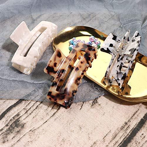 4PCS Hair Claw Clips, Acrylic Hair Banana Barrettes, Celluloid French Butterfly Jaw Clips,Tortoise Shell Grip Pin Teeth Clamp - Decotree.co Online Shop