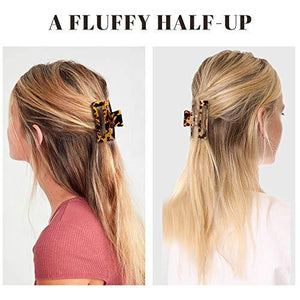 4PCS Hair Claw Clips, Acrylic Hair Banana Barrettes, Celluloid French Butterfly Jaw Clips,Tortoise Shell Grip Pin Teeth Clamp - Decotree.co Online Shop