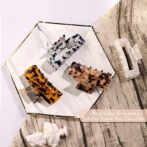 4PCS Hair Claw Clips, Acrylic Hair Banana Barrettes, Celluloid French Butterfly Jaw Clips,Tortoise Shell Grip Pin Teeth Clamp - Decotree.co Online Shop