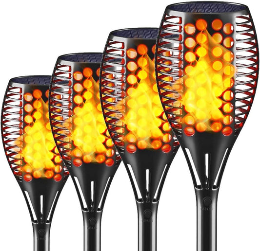 4pcs Outdoor Waterproof Flickering Flames Torches Lights Upgraded Solar Spotlights Landscape - Decotree.co Online Shop