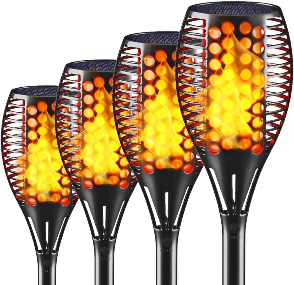 4pcs Outdoor Waterproof Flickering Flames Torches Lights Upgraded Solar Spotlights Landscape - Decotree.co Online Shop