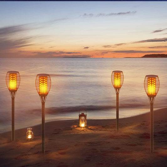 4pcs Outdoor Waterproof Flickering Flames Torches Lights Upgraded Solar Spotlights Landscape - Decotree.co Online Shop