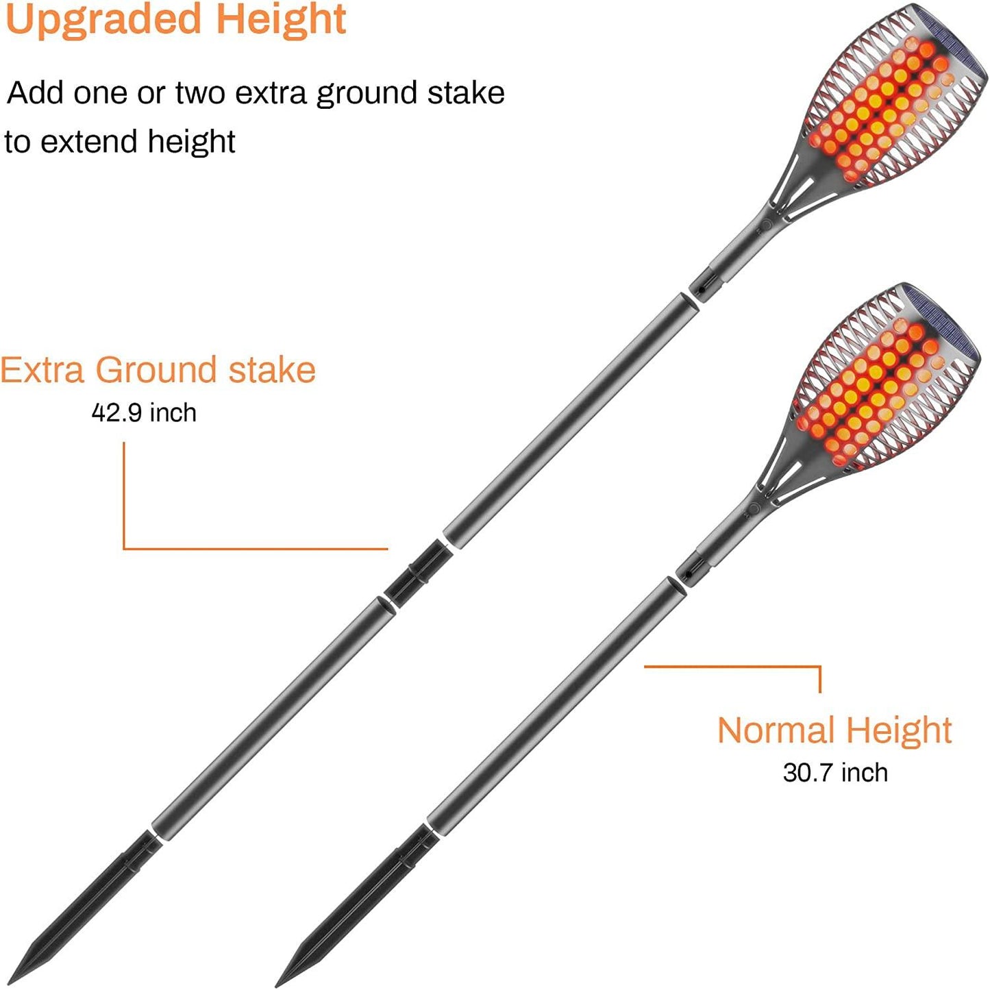 4pcs Outdoor Waterproof Flickering Flames Torches Lights Upgraded Solar Spotlights Landscape - Decotree.co Online Shop